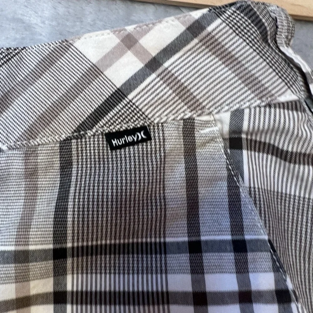 Hurley Plaid Cargo Shorts Mens Size 32 Cotton Blend‎